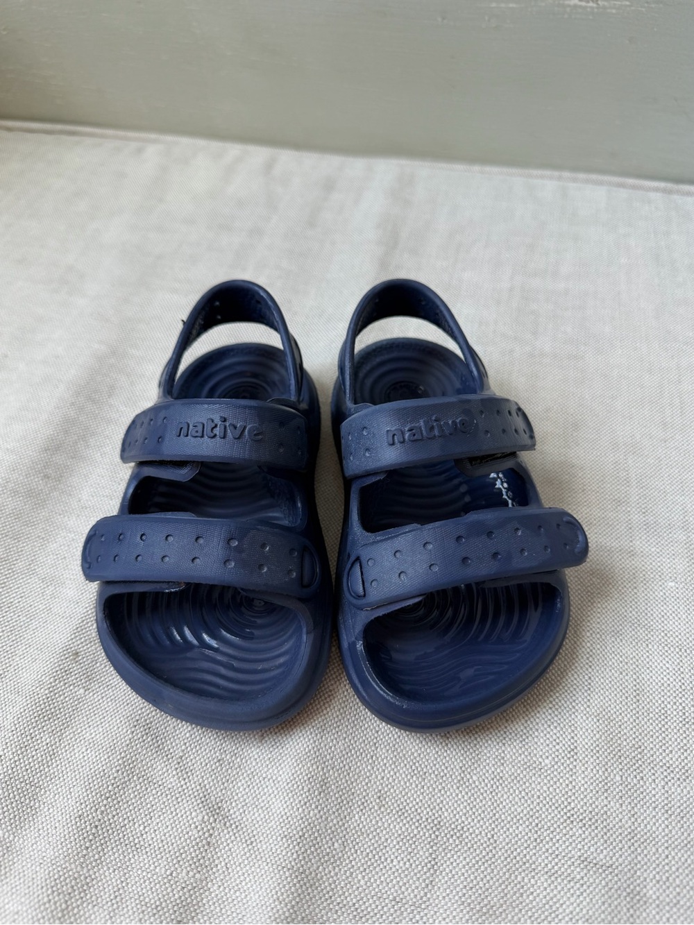 Native Kids Navy Adjustable Double-Strap Sandals